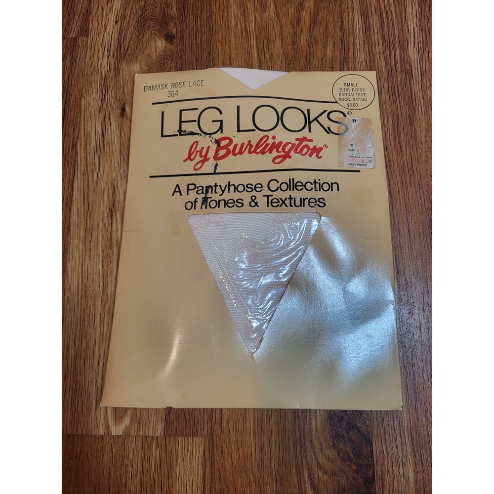 Vtge Leg Looks By Burlington Damask Rose Race‎ Panthose